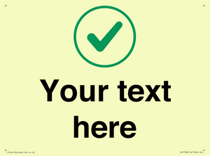 Custom plain background, green tick in circle sign